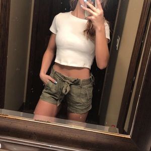 BRAND NEW military green tie shorts!